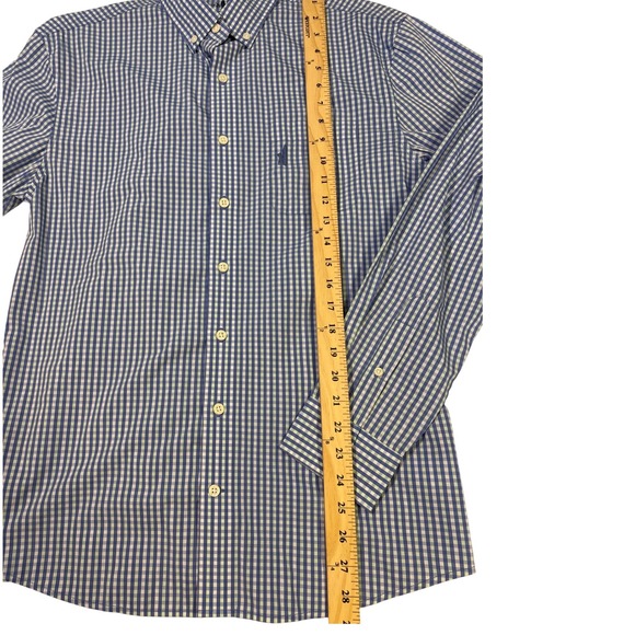 johnnie-o Prep-Performance Mens Button Down Shirt Blue Gingham Check Size M - Picture 5 of 11